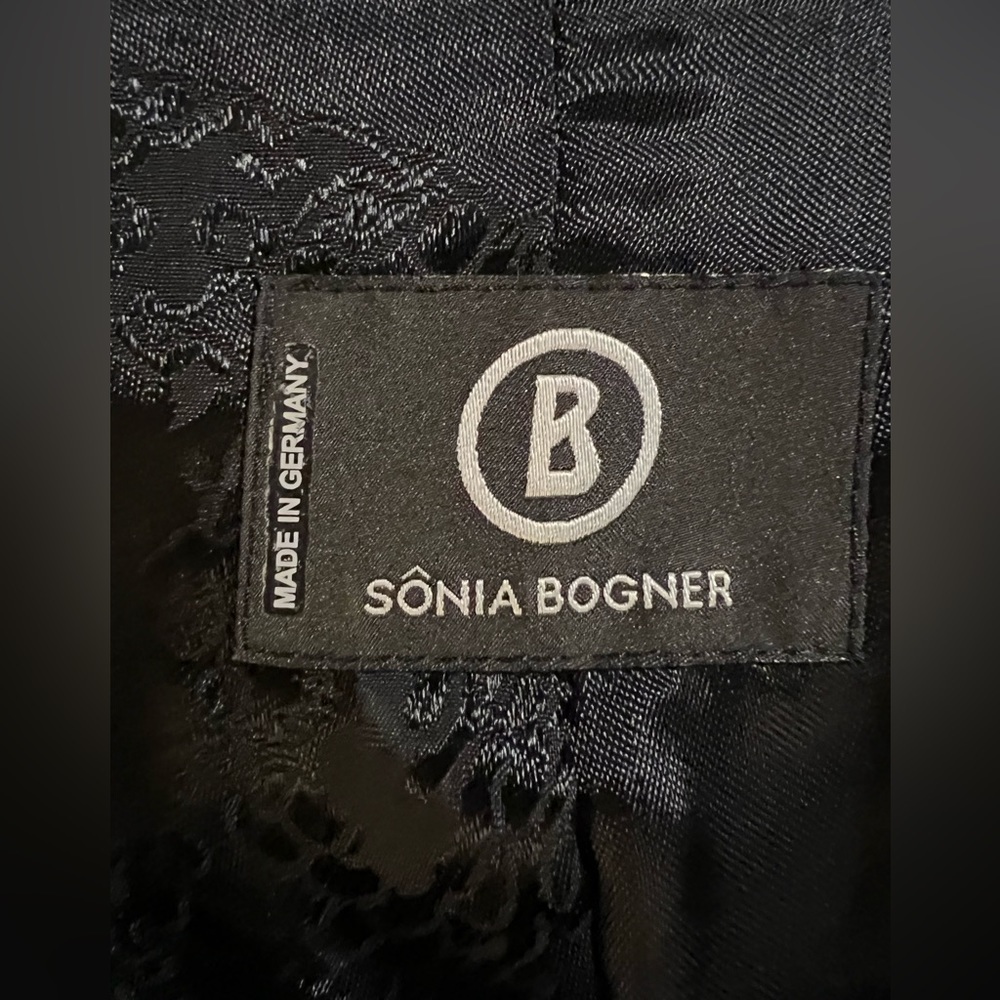 Sônia Bogner womens evening Jacket small Black Sequin Collar shimmer 3/4 sleeve  - Picture 8 of 16